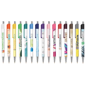 BATAM balpen Chrome met gekleurd beslag in full colour all over bedrukt